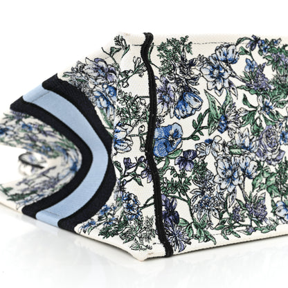 Christian Dior Canvas Embroidered Medium Flowers Book Tote Blue 9 of 10