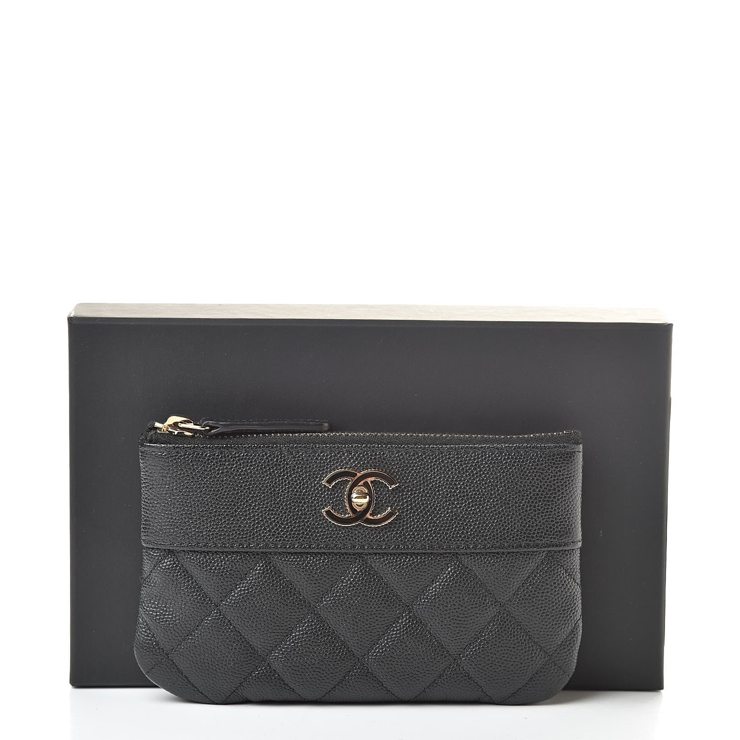 Chanel Caviar Quilted Small Vintage Mademoiselle Cosmetic Case Black 8 of 8