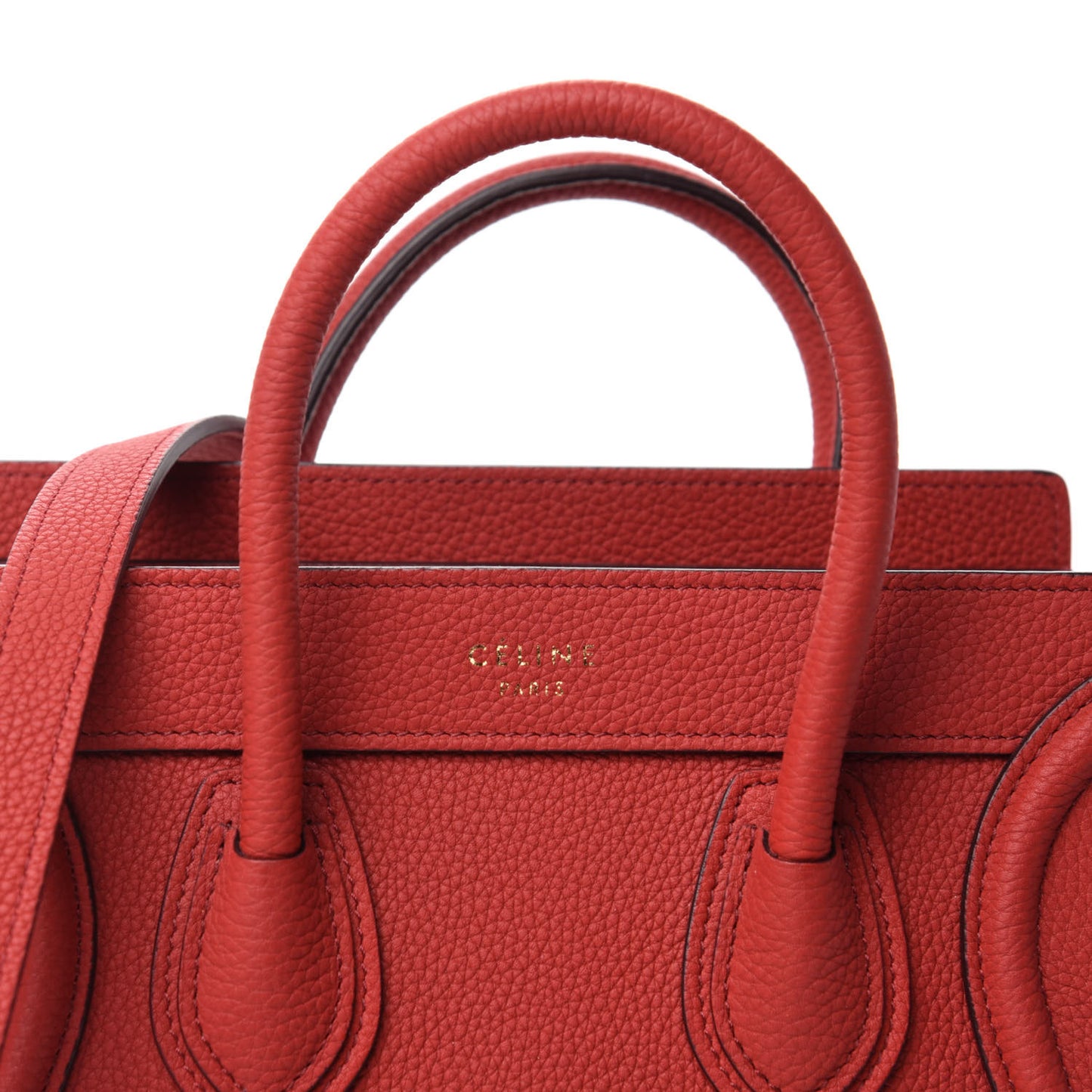 Baby Grained Calfskin Nano Luggage Red