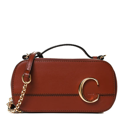Chloe Shiny Calfskin Mini Vanity C Bag Sepia Brown 1 of 14