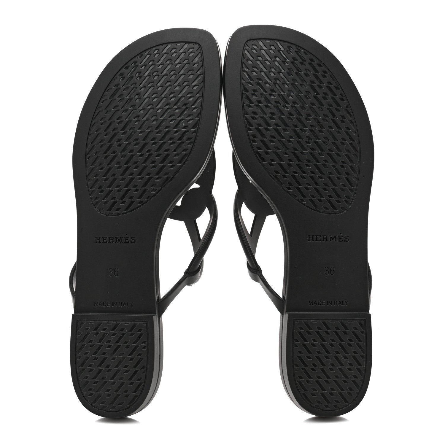 Hermes Rubber Womens Egerie Sandals 36 Black 6 of 11