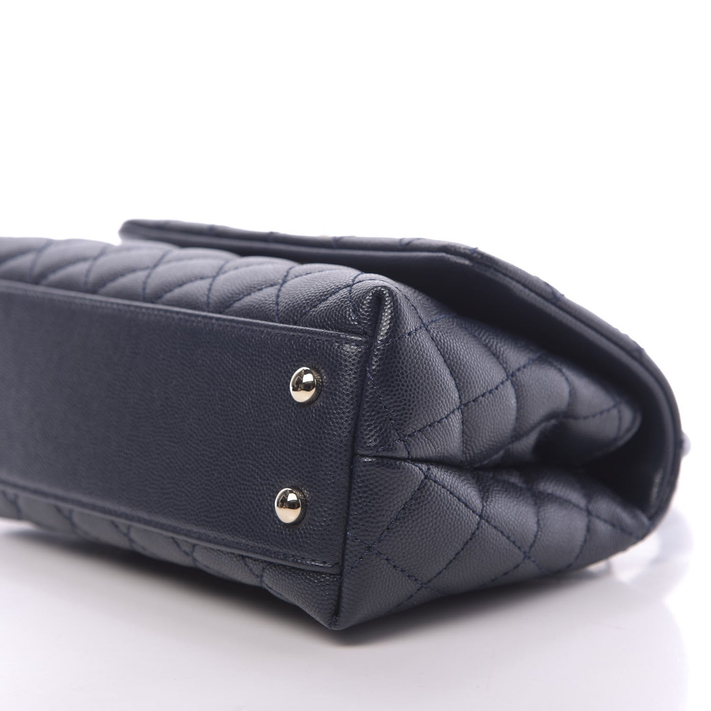 Caviar Quilted Mini Coco Handle Flap Navy Blue
