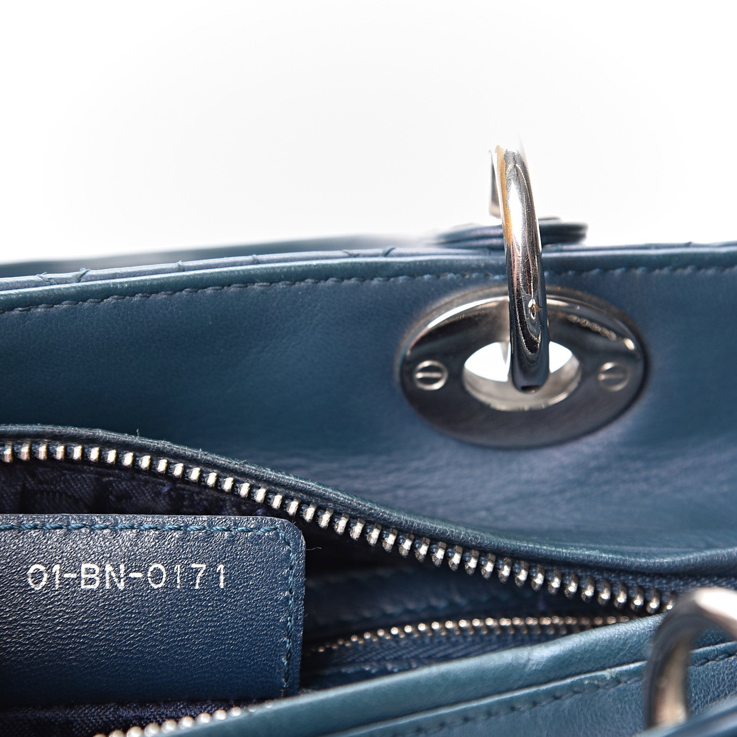 Christian Dior Lambskin Cannage Medium Lady Dior Navy 6 of 9