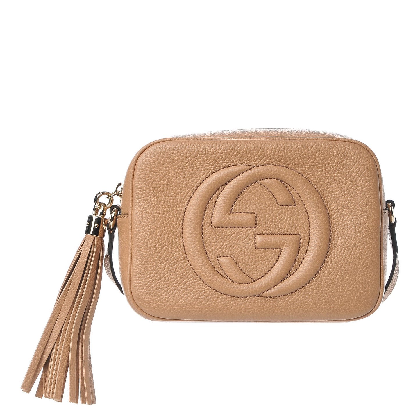 Pebbled Calfskin Small Soho Disco Bag Camelia