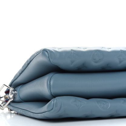 Louis Vuitton Lambskin Embossed Monogram Coussin PM Blue Glacier 7 of 8