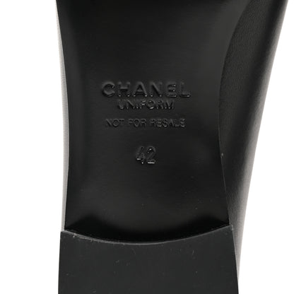 Chanel Calfskin Mens Stitched CC Loafers 42 Black 9 of 14