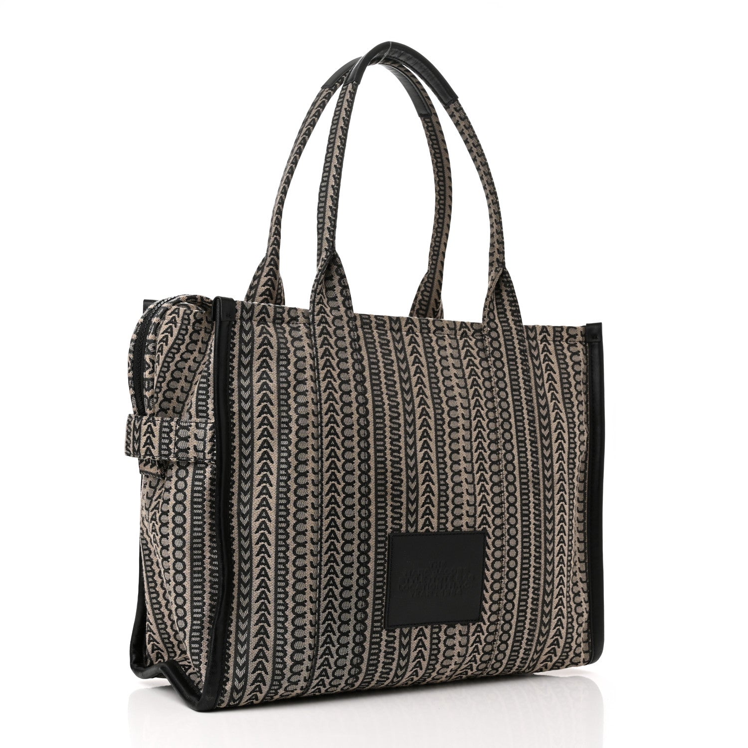 Marc Jacobs Cotton Jacquard Monogram Large The Traveler Tote Bag Beige Multicolor 3 of 10