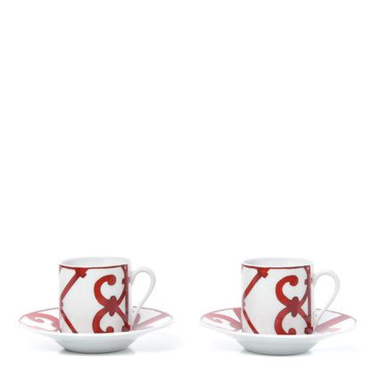 Hermes Porcelain Balcon du Guadalquivir Coffee Cup and Saucer Set of 2 1 of 8