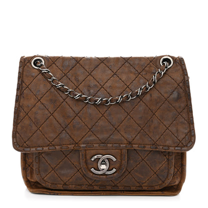 Chanel Aged Crumpled Calfskin Small Vintage Flap Brown 1 of 10