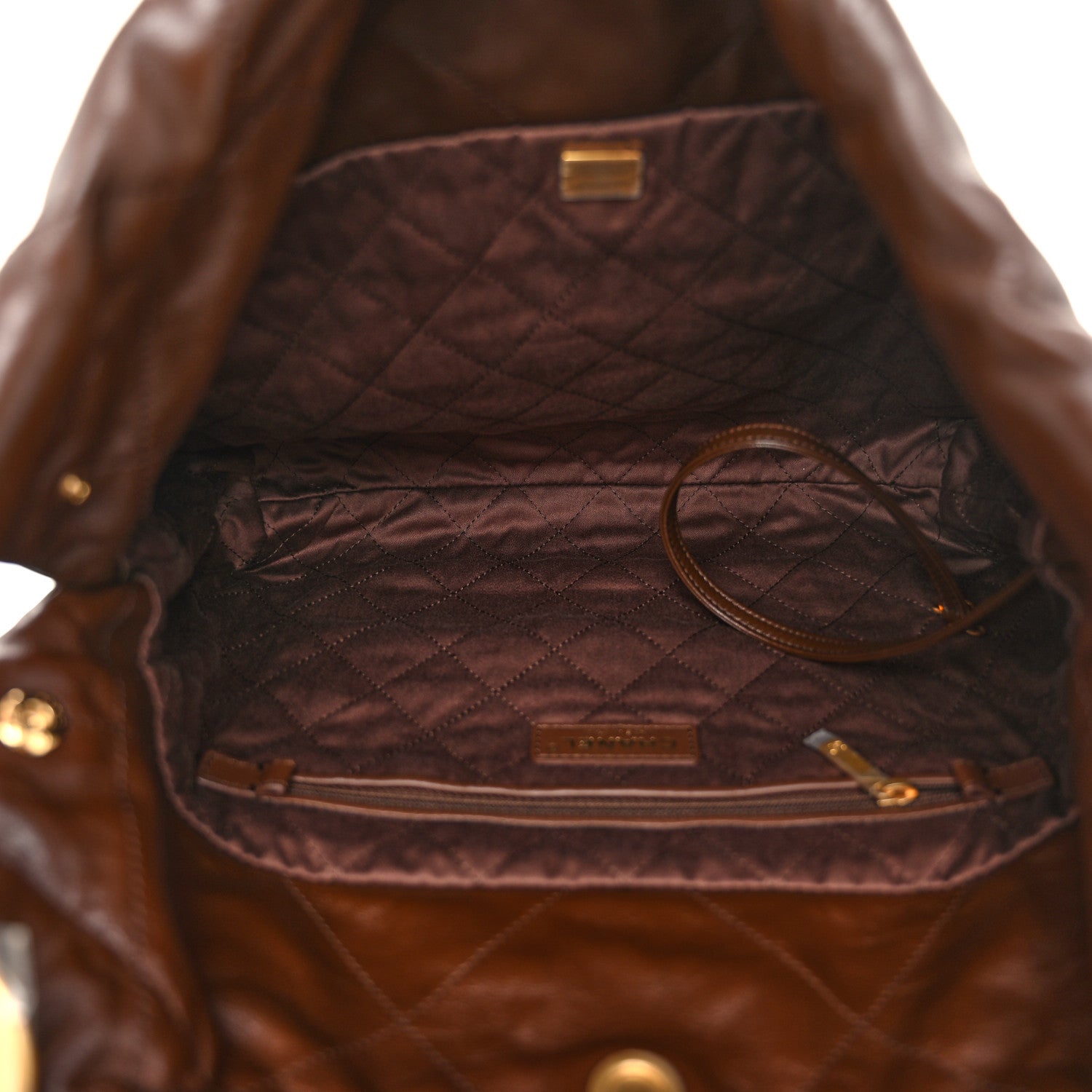 Chanel Shiny Calfskin Quilted Small Chanel 22 Dark Brown 6 of 11