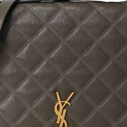Saint Laurent Lambskin Quilted Mini Becky Chain Bag Grey Kaki 9 of 14