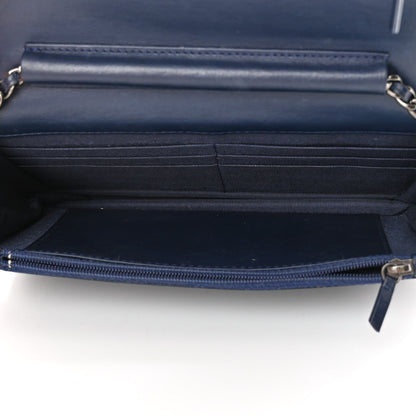 Chanel Caviar Quilted Boy Wallet On Chain WOC Navy 4 of 15
