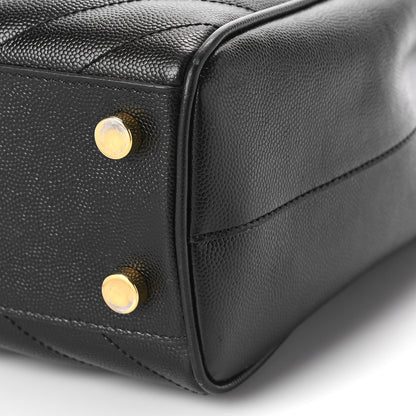 Saint Laurent Grain De Poudre Matelasse Chevron Monogram Shopping Bag Black 8 of 10