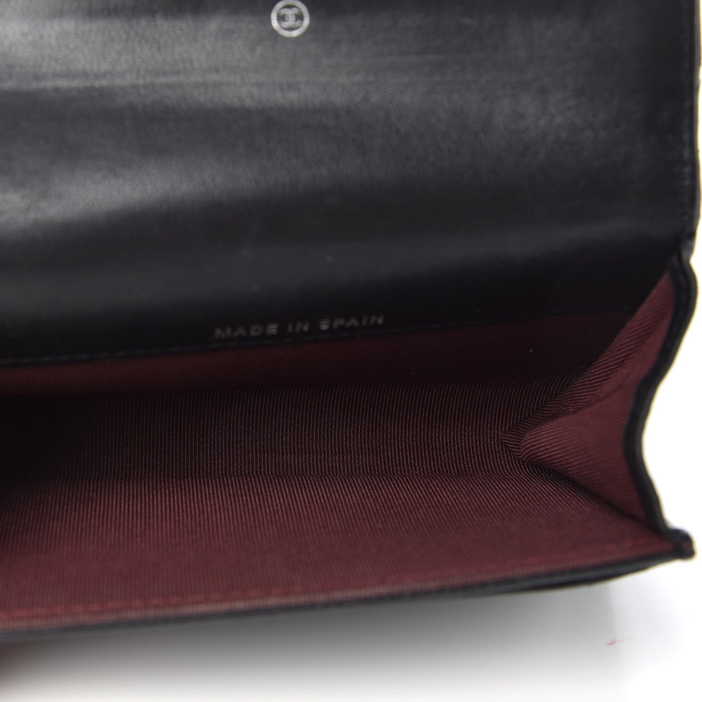 Lambskin Quilted Flap Card Holder Black