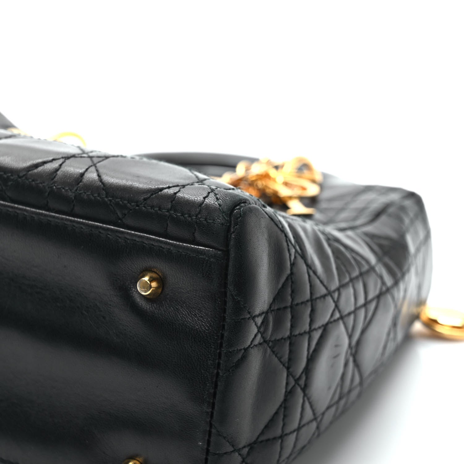 Christian Dior Lambskin Cannage Medium Lady Dior Black 10 of 10