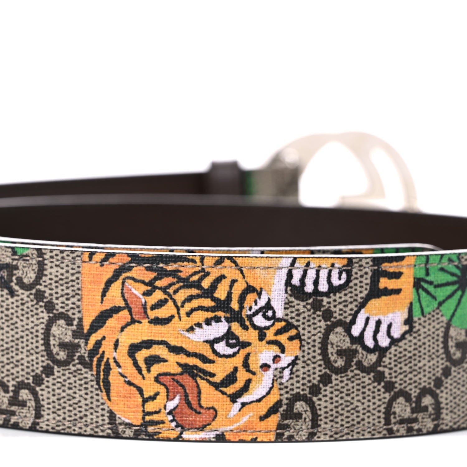 Gucci GG Supreme Monogram Bengal Interlocking G Belt 85 34 Beige Yard 5 of 6