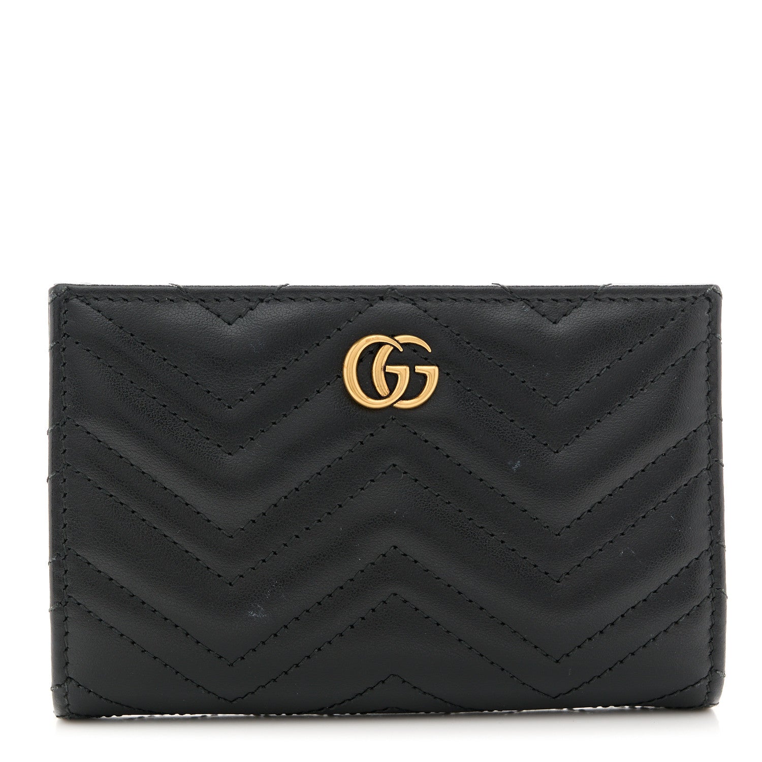 Gucci Calfskin Matelasse GG Marmont Wallet Black 1 of 10