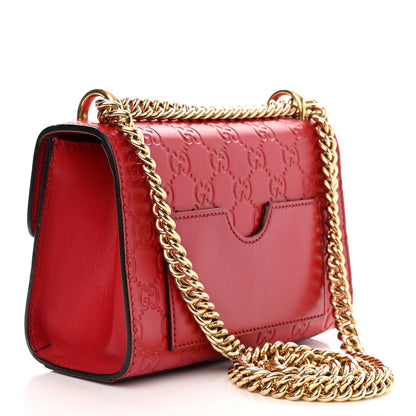 Gucci Guccissima Small Padlock Shoulder Bag Hibiscus Red 3 of 12