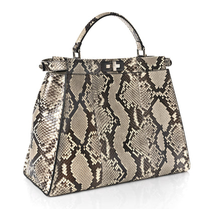 Fendi Snakeskin Crocodile Monster Eyes Large Peekaboo Iconic Satchel Roccia Magenta Girasole 3 of 9