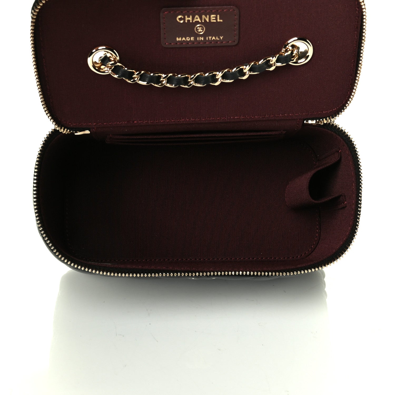 Chanel Lambskin Quilted Small Vanity Case With Chain Black 4 of 5