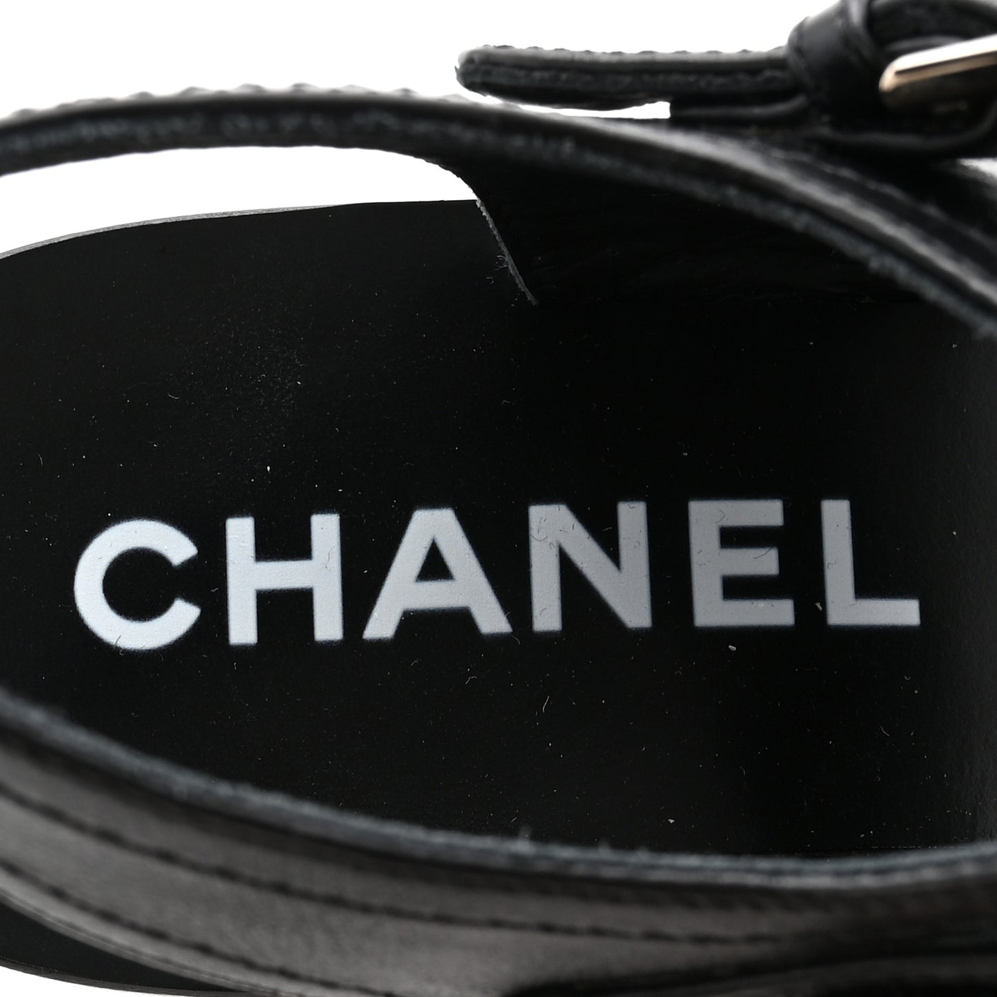 Calfskin Chain Sandals 35.5 Black