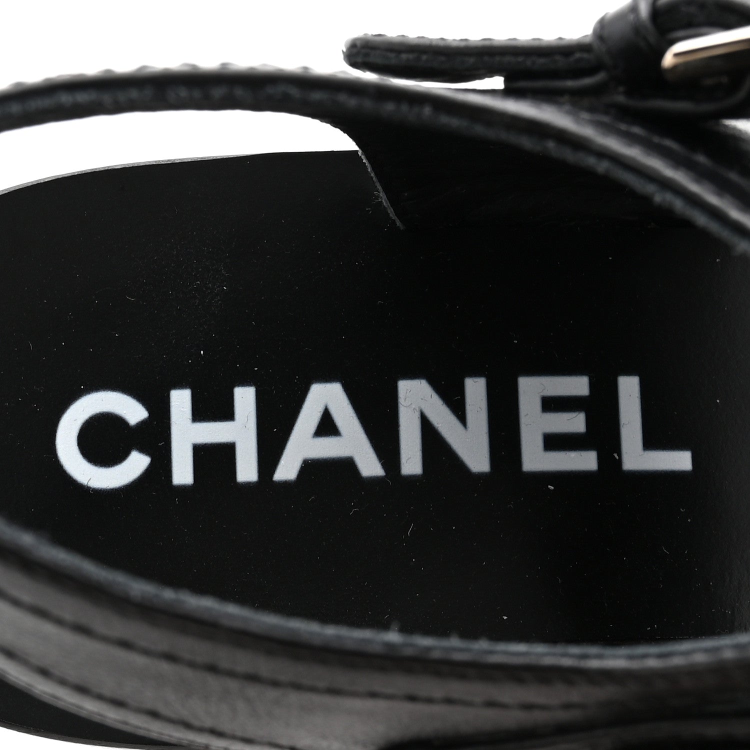 Chanel Calfskin Chain Sandals 35.5 Black 8 of 9
