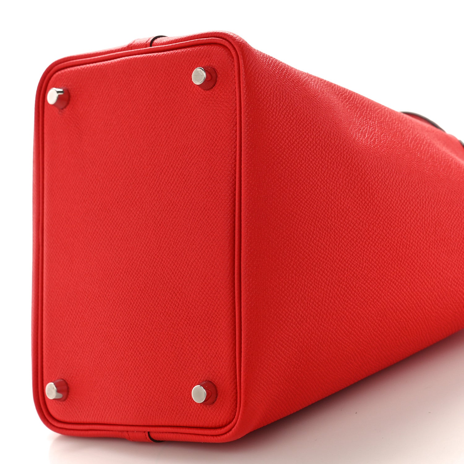 Hermes Epsom Tressage De Cuir Picotin Lock 18 PM Rouge Coeur Bleu du Nord Rouge H 7 of 8