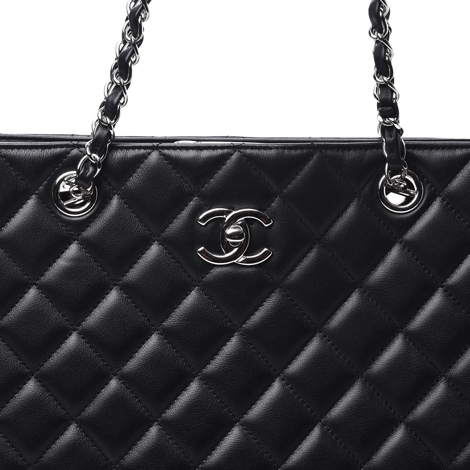 Chanel Calfskin Quilted Large Classic Shopping Tote Black 10 of 11