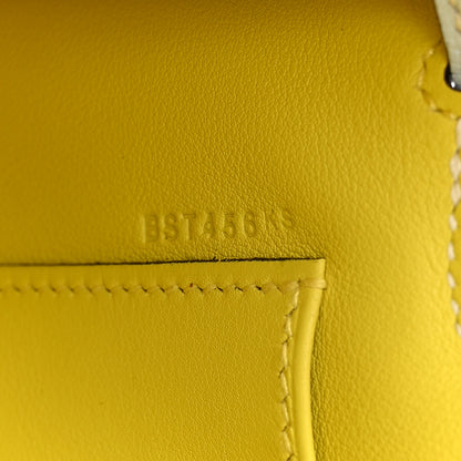 Hermes Swift Horseshoe Kelly Pochette Clutch Bleu Brume Lime 7 of 11