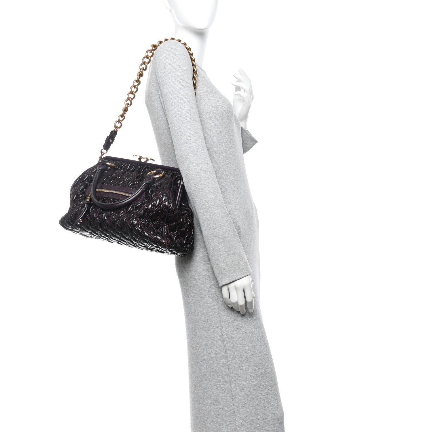 Marc Jacobs Calfskin Quilted Stam Plum 2 of 9