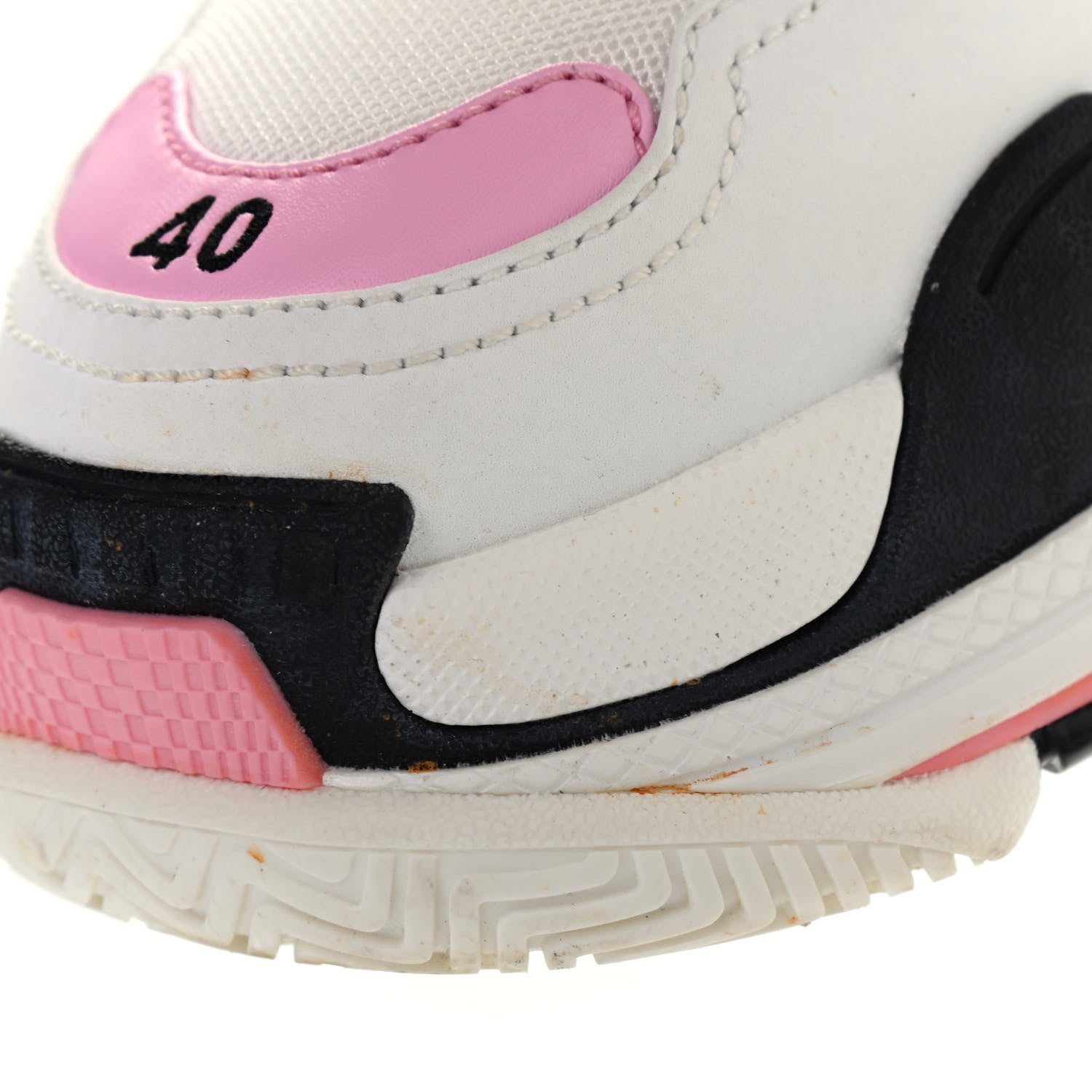 Balenciaga Fabric Mesh Washed Effect Womens Triple S Sneakers 40 Pink White Black 8 of 12