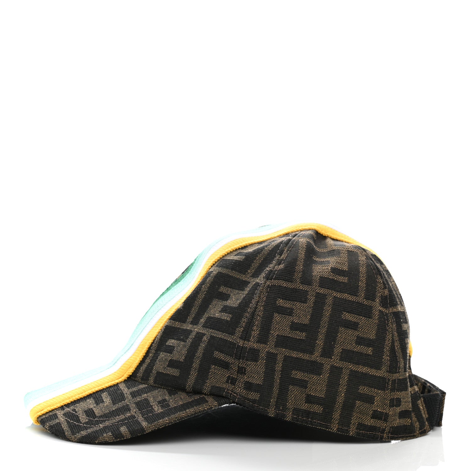 Fendi Canvas Zucca FF Kids Striped Baseball Hat Tobacco Multicolor 3 of 8