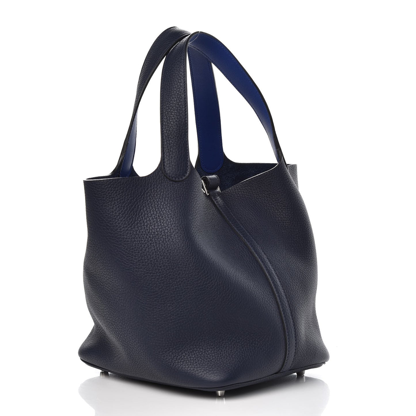 Taurillon Clemence Picotin Lock 22 MM Bleu Nuit Bleu Electrique