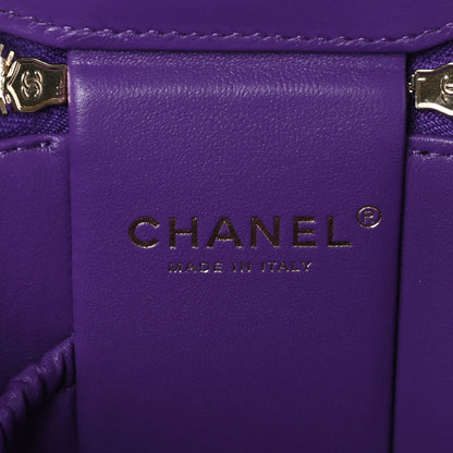 Chanel Lambskin Quilted Afternoon Tea Top Handle Vanity With Chain Purple 6 of 10