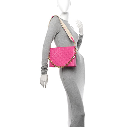 Louis Vuitton Lambskin Embossed Monogram Coussin PM Rose Miami 2 of 12