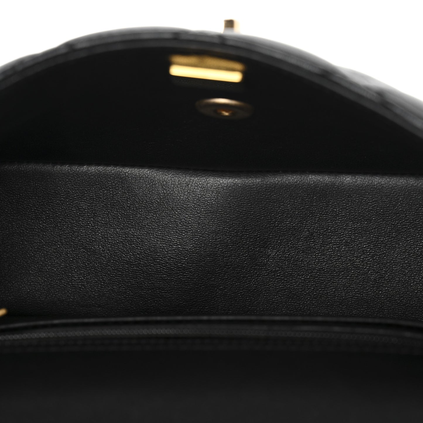 Shiny Lambskin Quilted Pearl Twist Mini Square Flap Black