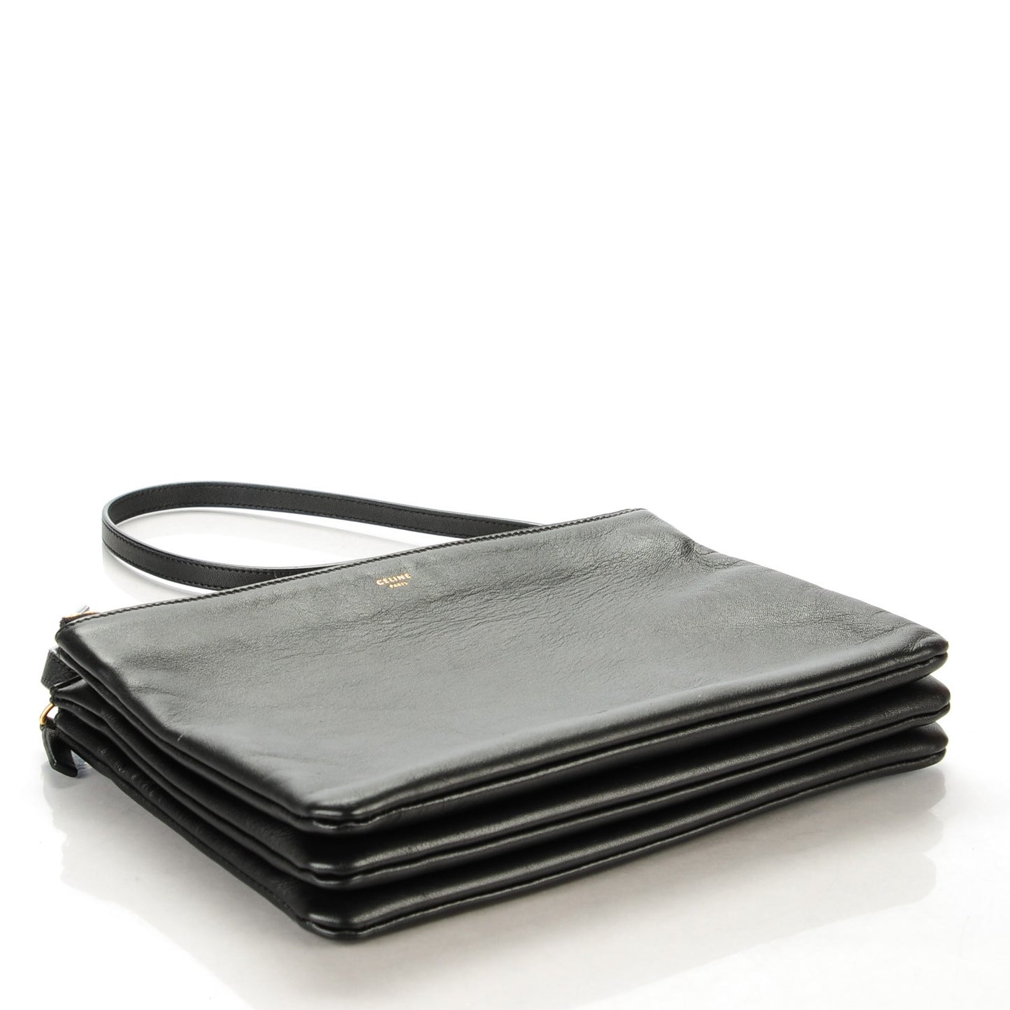 Lambskin Large Trio Crossbody Bag Black