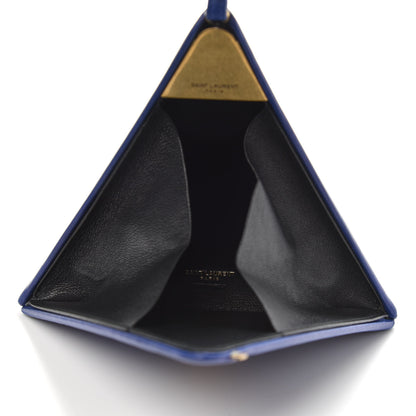 Saint Laurent Lambskin Pyramid Clutch Blue 5 of 10