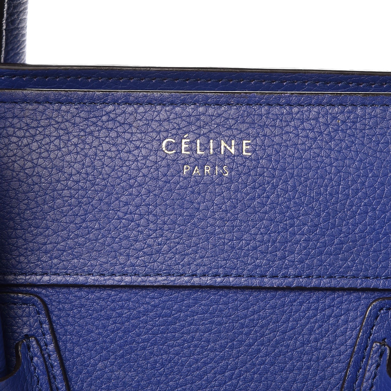 Celine Drummed Calfskin Mini Luggage Indigo 6 of 17