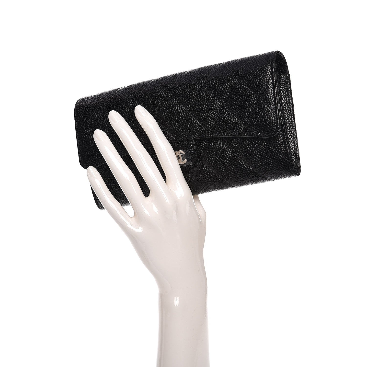Chanel Caviar Quilted Large Flap Wallet Black 2 of 8