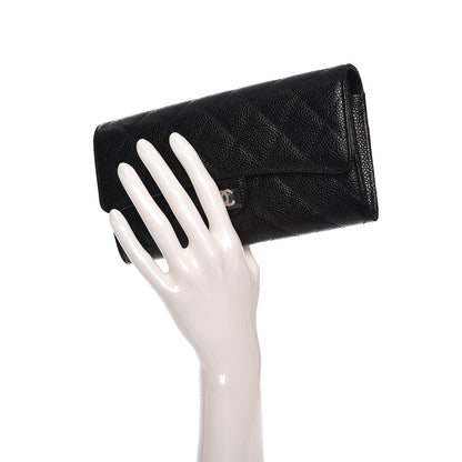 Chanel Caviar Quilted Large Flap Wallet Black 2 of 8