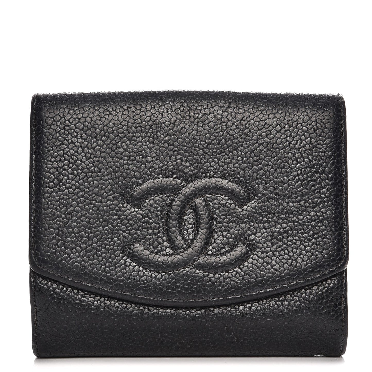 Caviar Timeless CC Compact French Wallet Black