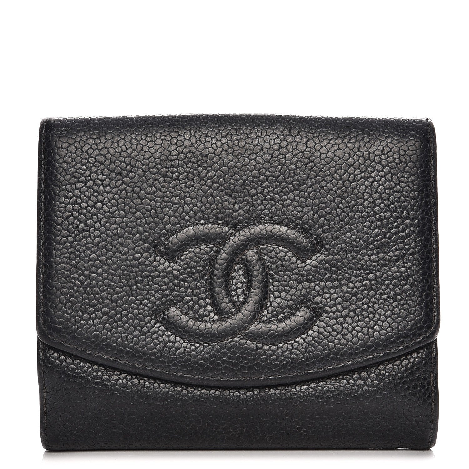 Chanel Caviar Timeless CC Compact French Wallet Black 1 of 16