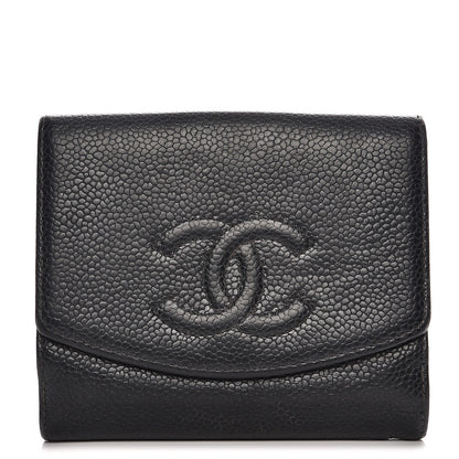 Chanel Caviar Timeless CC Compact French Wallet Black 1 of 16