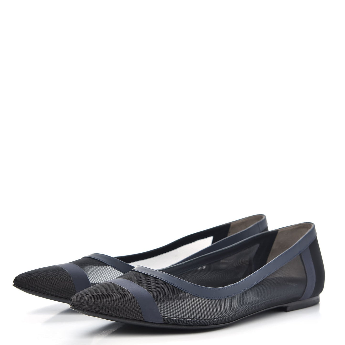 Mesh Skimmer Ballerina Flats 41.5 Navy Black