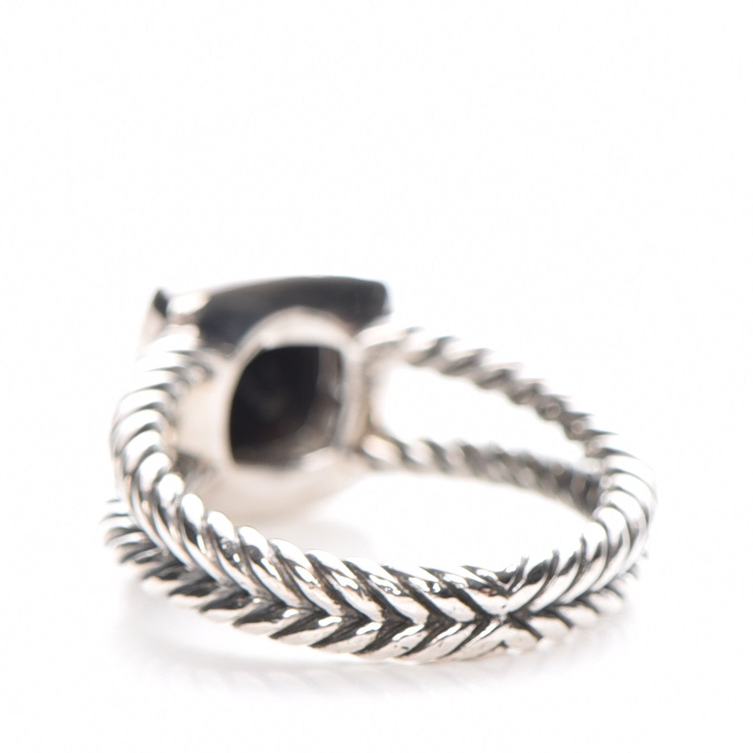 David Yurman Sterling Silver Diamond Black Onyx 7mm Petite Albion Ring 55 7.25 3 of 4