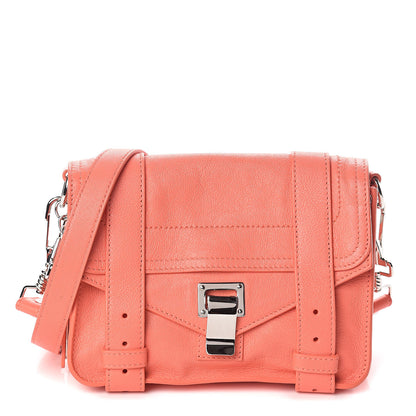 Proenza Schouler Lambskin PS1 Mini Pouch Messenger Bag Neon Coral 1 of 9