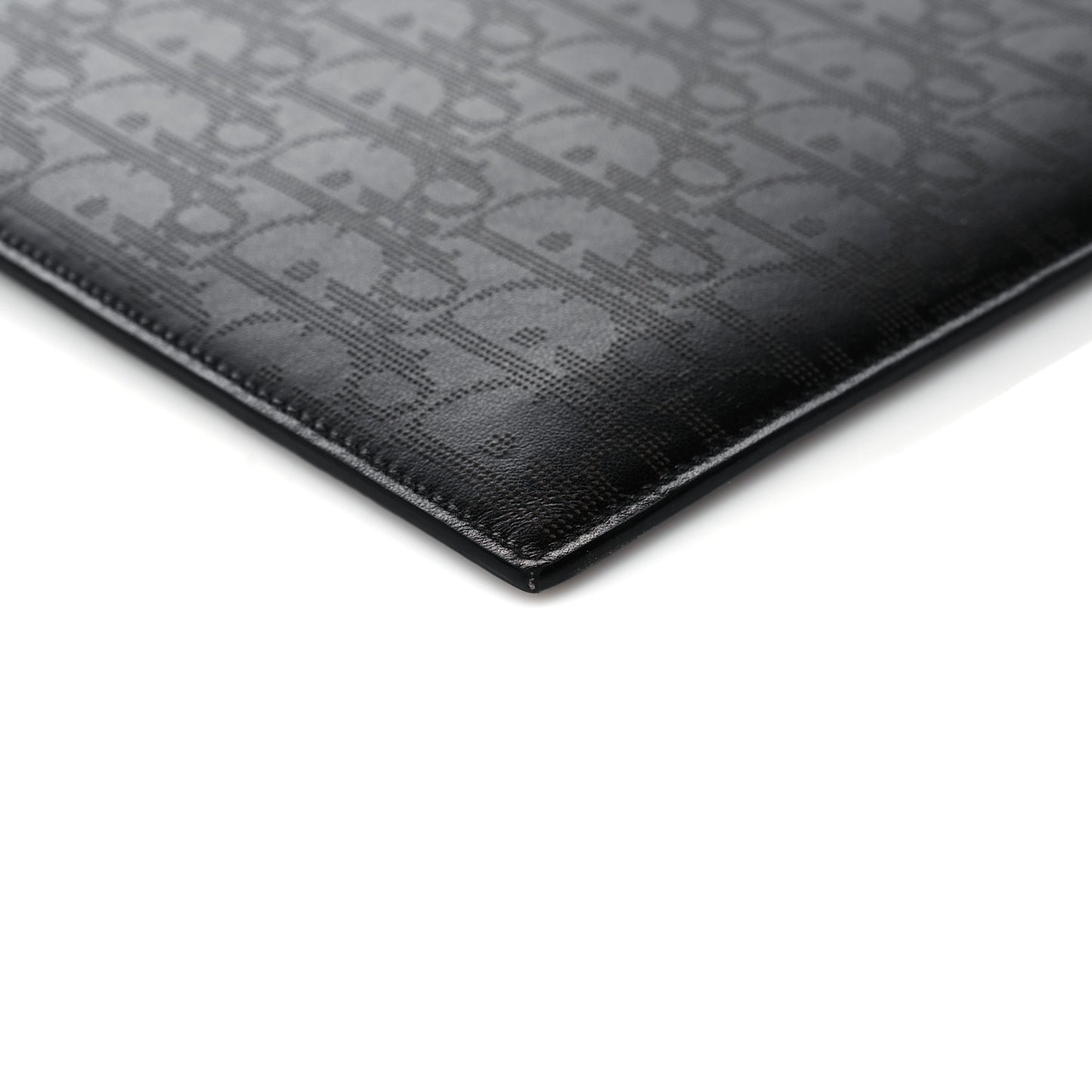 Calfskin Perforated Oblique Galaxy Pouch Black