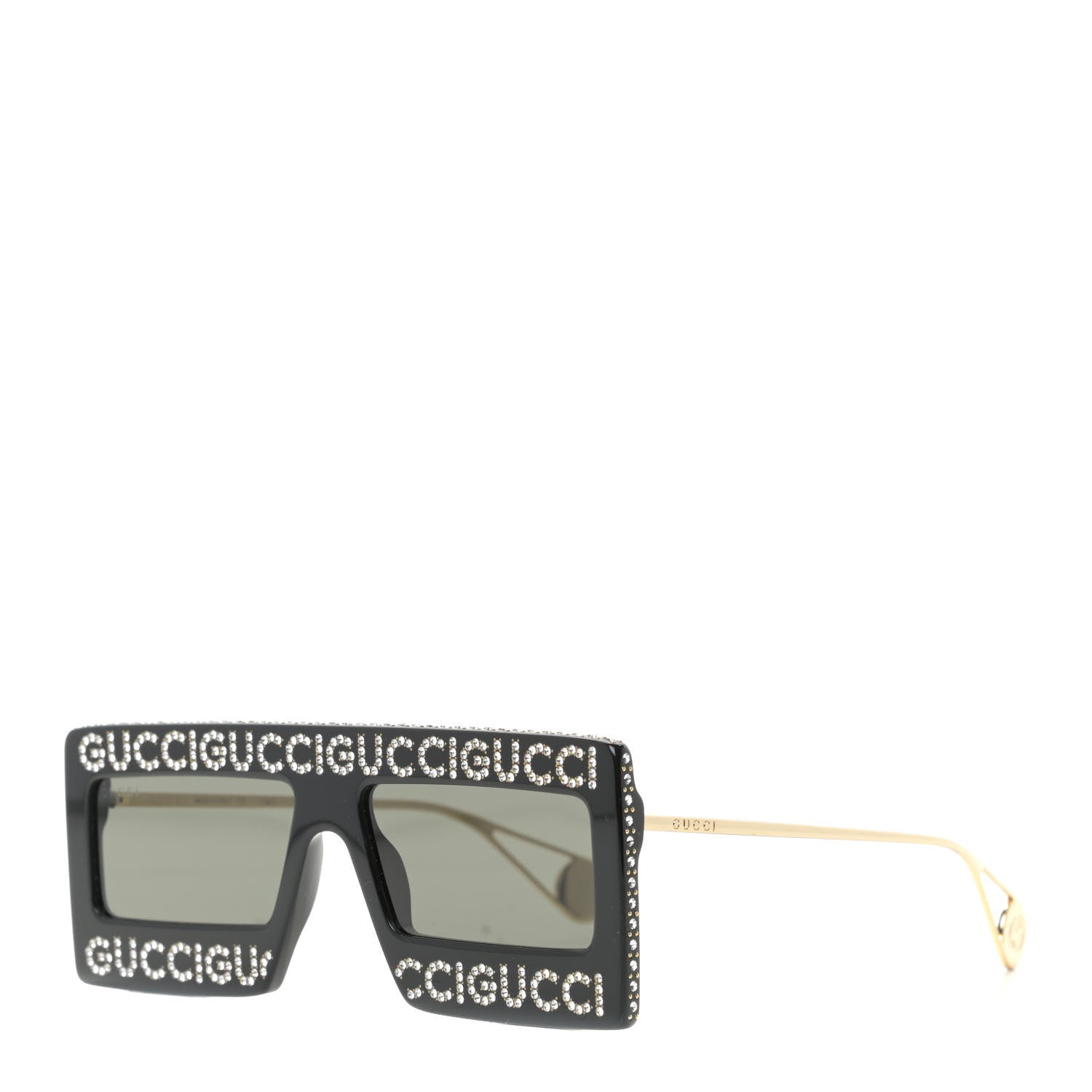 Gucci Acetate Crystal Mask-Frame Sunglasses GG0431S Black 1 of 8