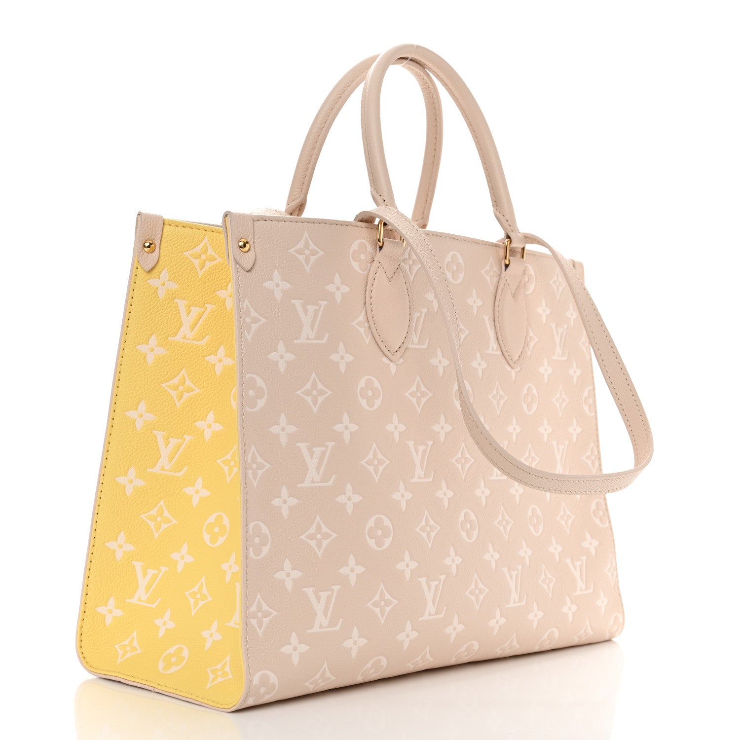 Louis Vuitton Empreinte Monogram Spring In The City Onthego MM Beige Pink Yellow 2 of 9